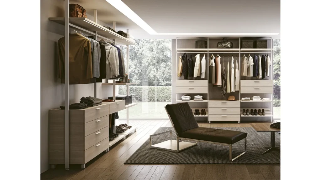 Bertolotto Glass and Aluminum Doors – Walk-in Wardrobe, finishes and materials