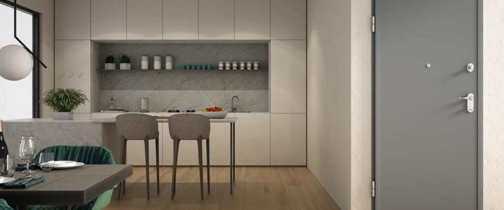 Dierre Prestige security door – Sentry-evo, finishes and materials